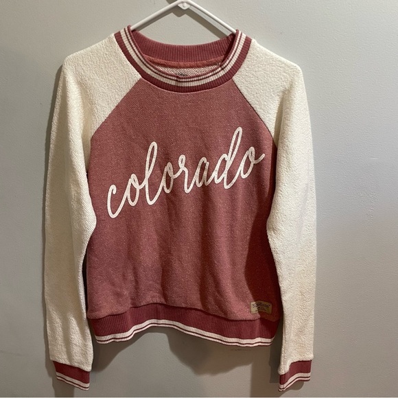 Colorado Sweatshirt Pink/Red and Beige Women’s Small Good Land Supply Top - Picture 1 of 5